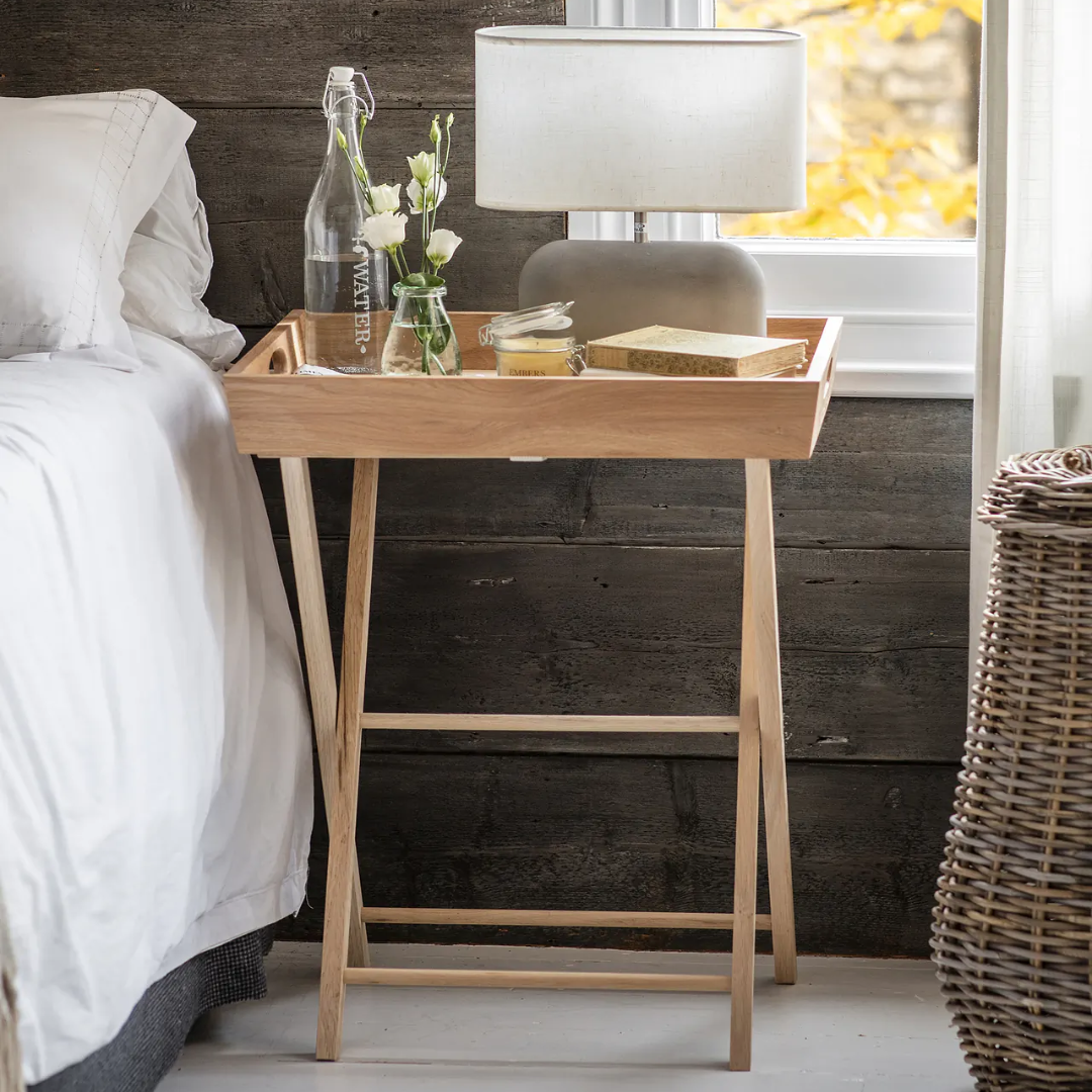 Butlers Side Tray Table in Oak