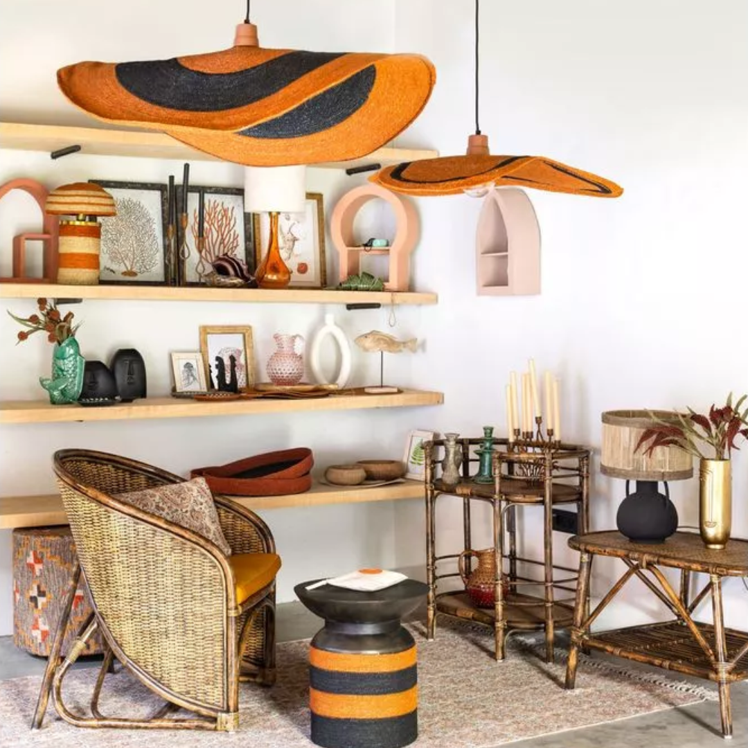 Burnt Orange Glass Table Lamp