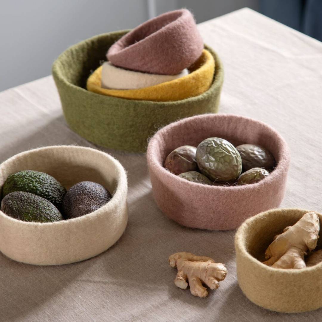 Plum Felt Bowl in 3 Sizes