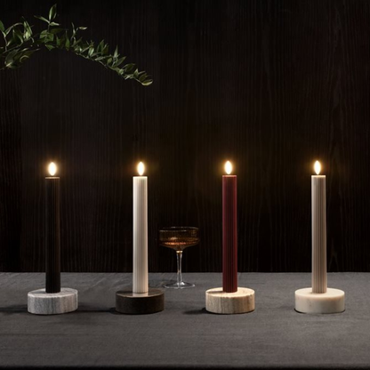Beige Marble Candleholder for Taper Candles