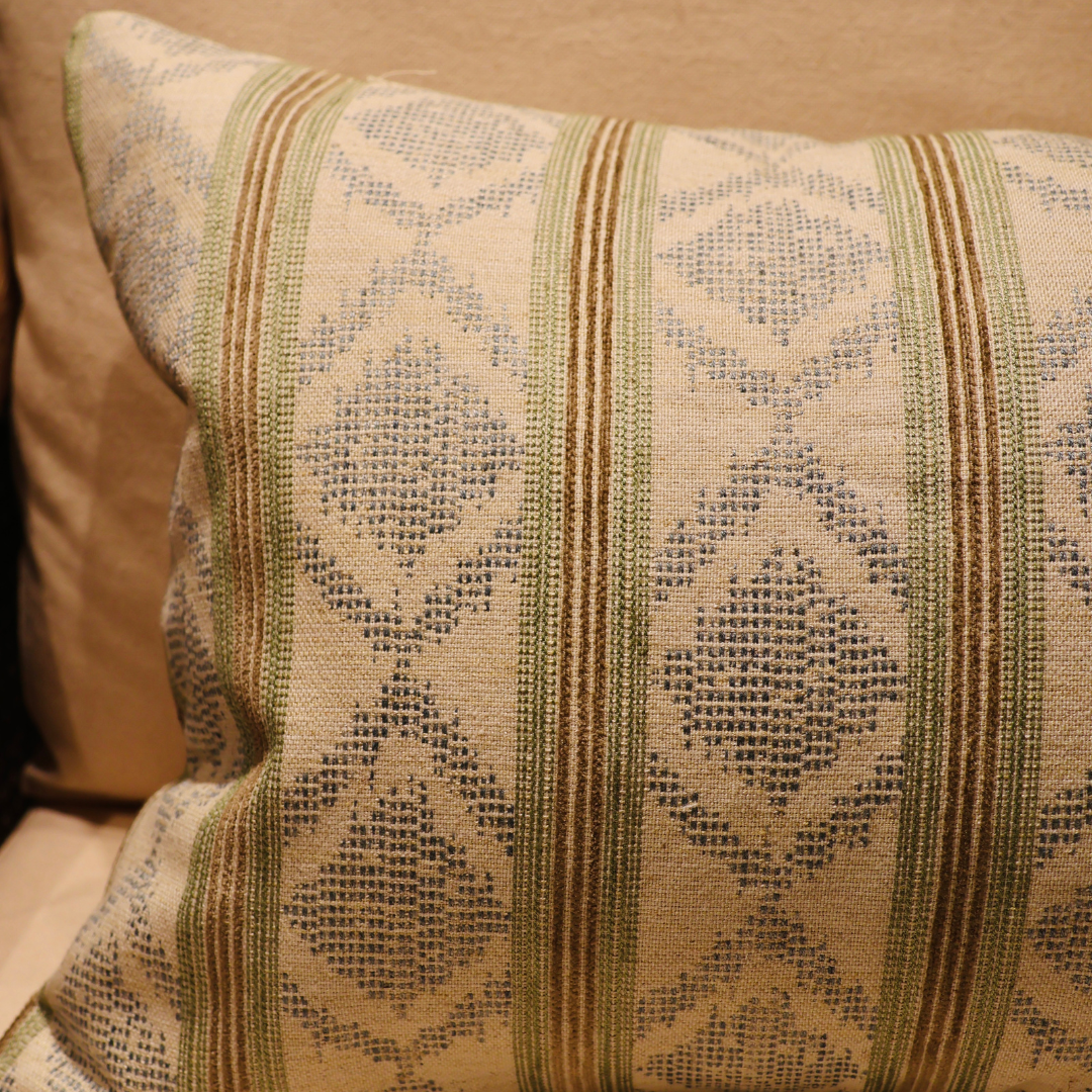 Burford Stripe Aqua Baker Cushion 53 x 38cm