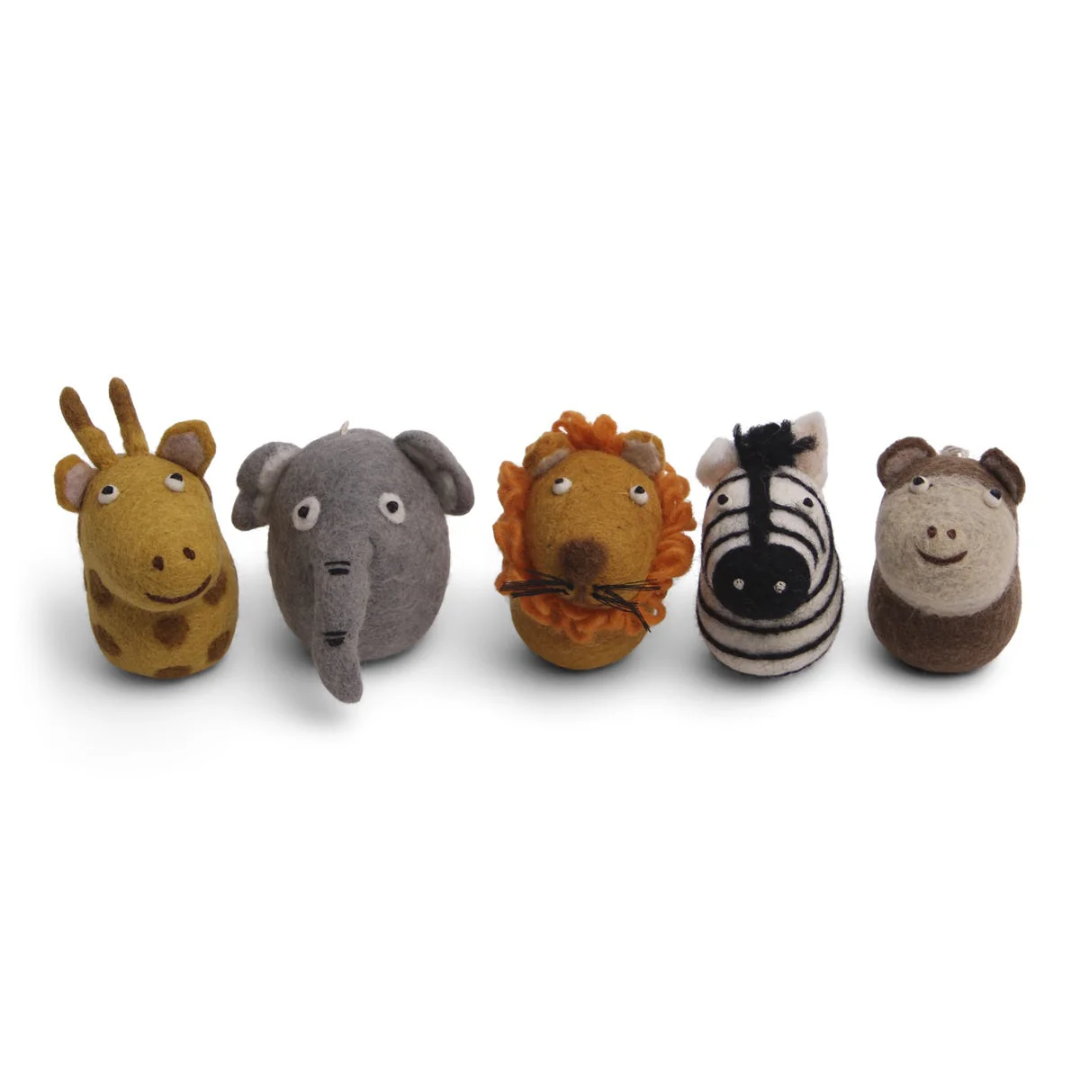Hanging Felt Safari Animals Set of 5