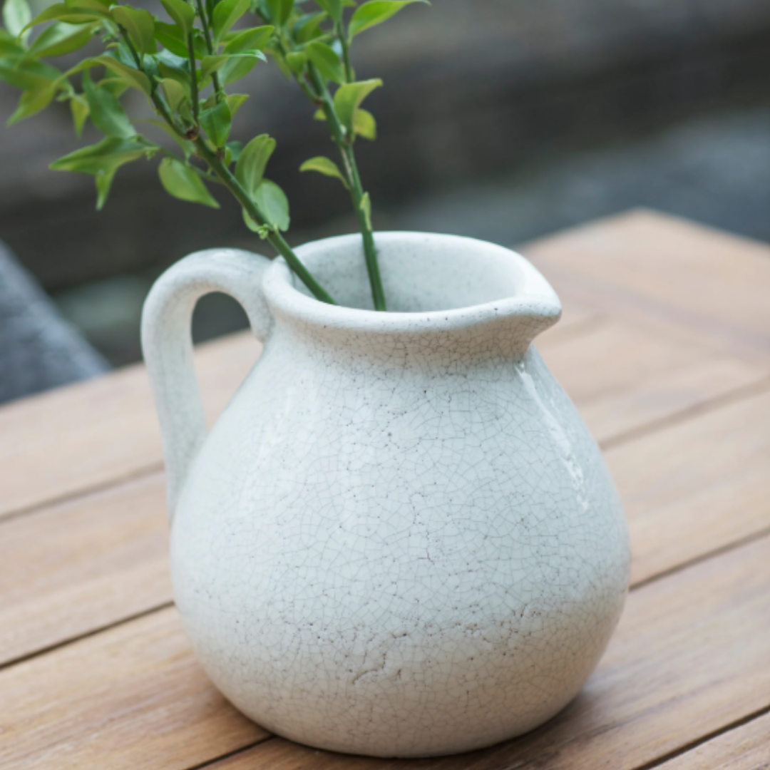 White Ceramic Flower Jug