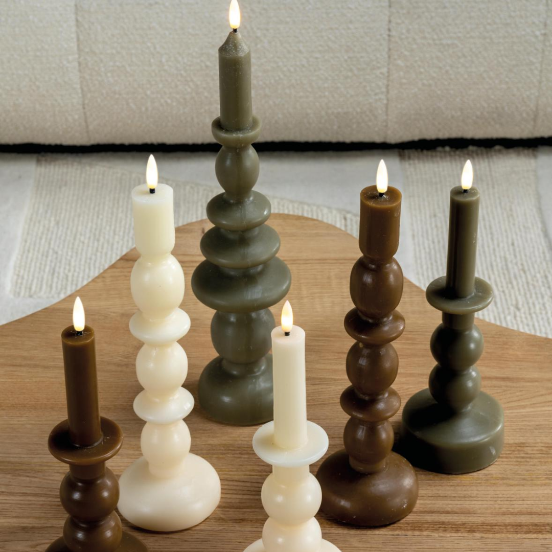 Brown Ochre LED Candle in 3 Sizes