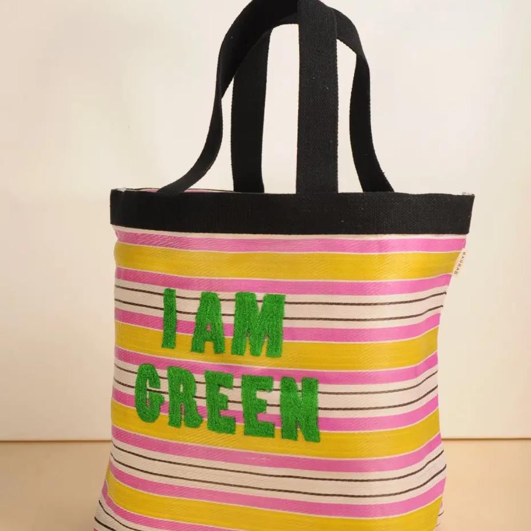 Striped Recycled Nylon Bag in 3 Colours