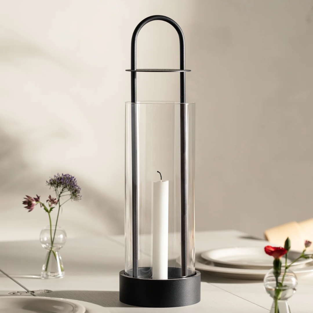 Black Cylindrical  Lantern