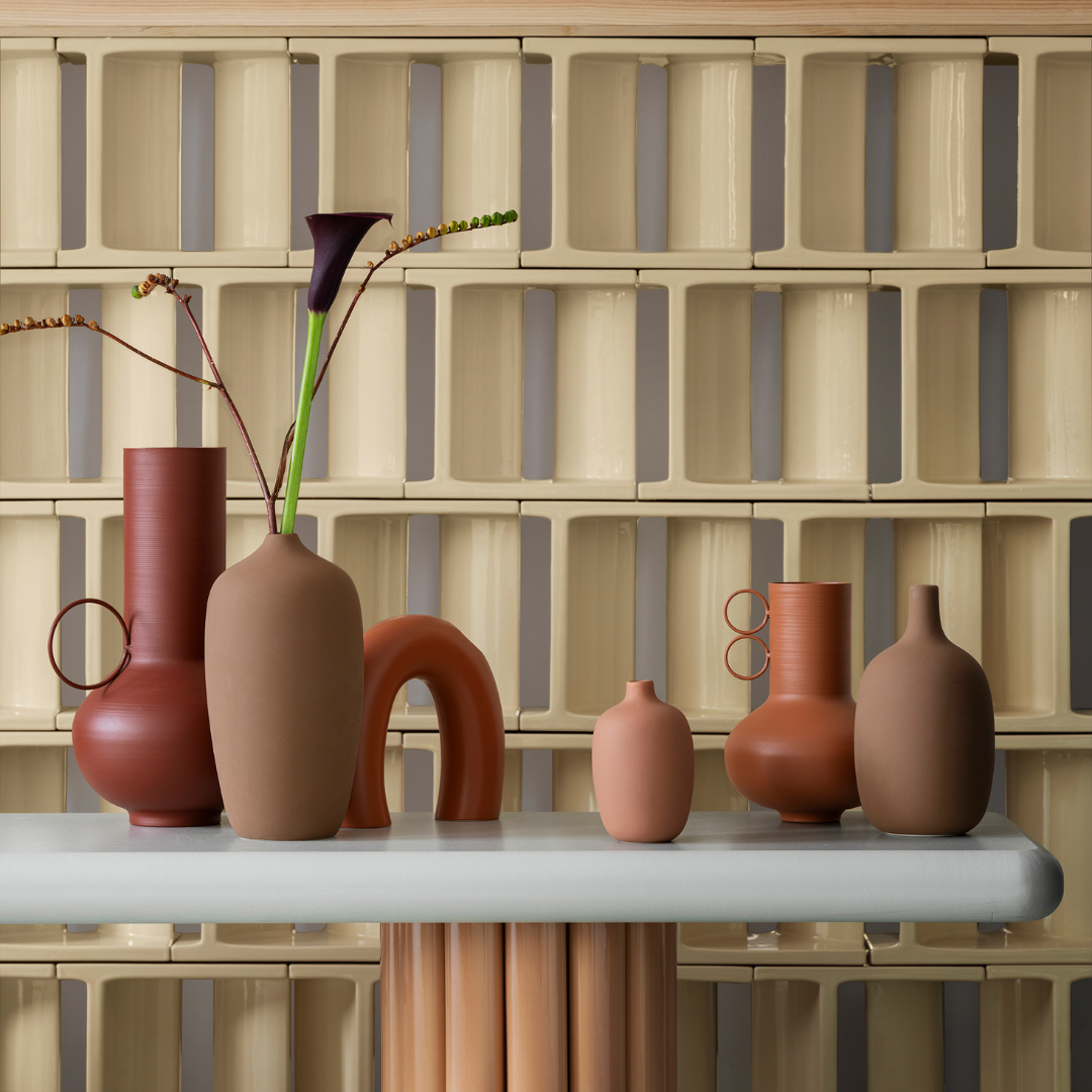 Indian Tan Ceramic Vase in 2 Sizes
