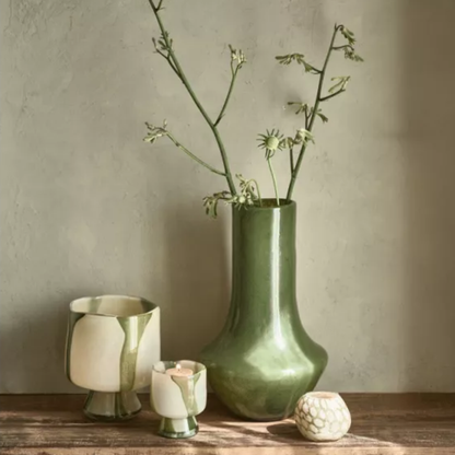Olive Glass Vase