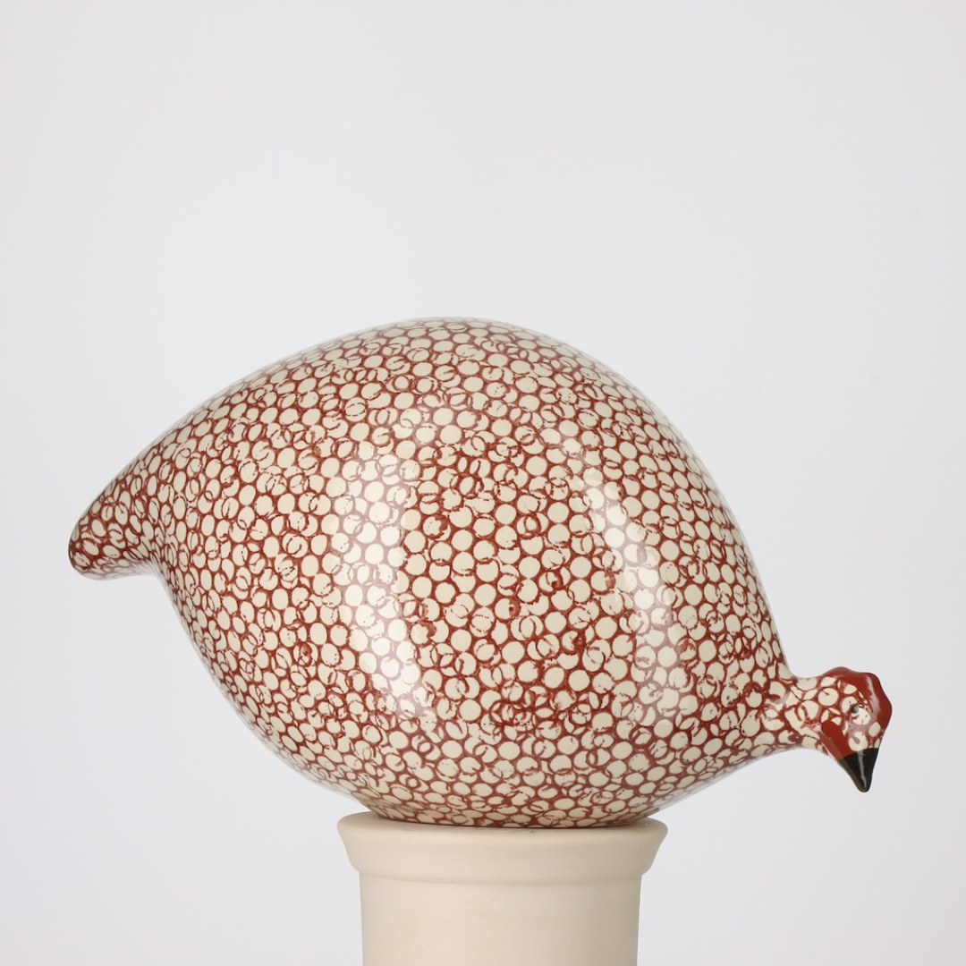 White Speckled Bordeaux Guinea Fowl