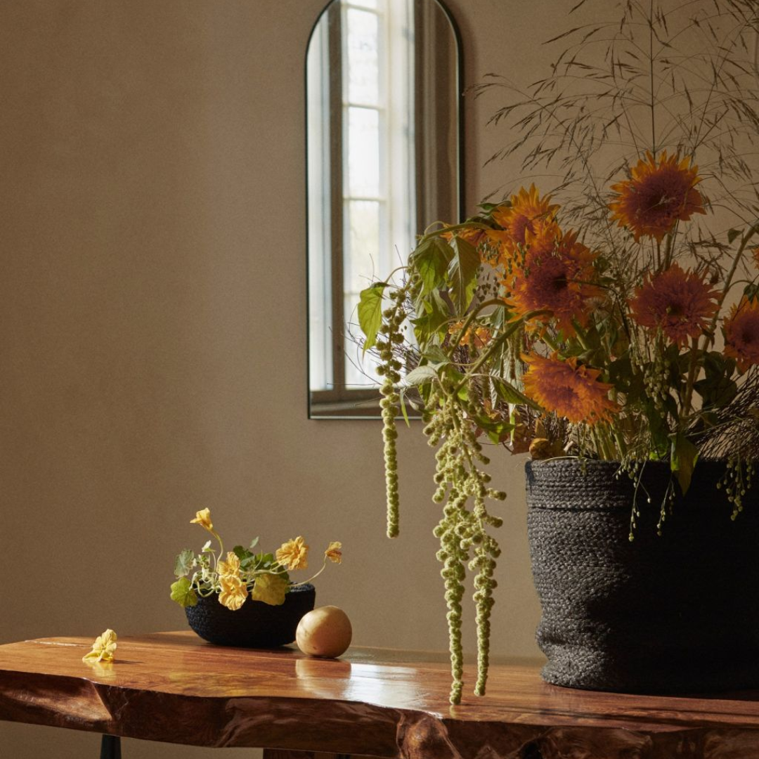 Black Jute Baskets Set of 3