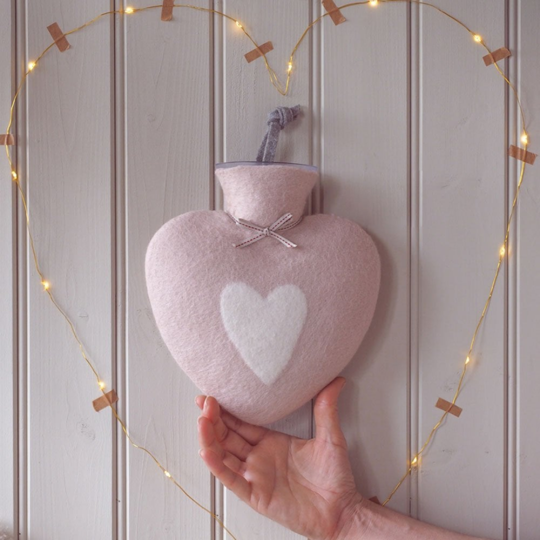 Soft Bright Heart Hot water Bottle in 4 Colours