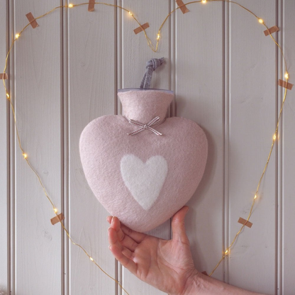 Soft Bright Heart Hot water Bottle in 4 Colours
