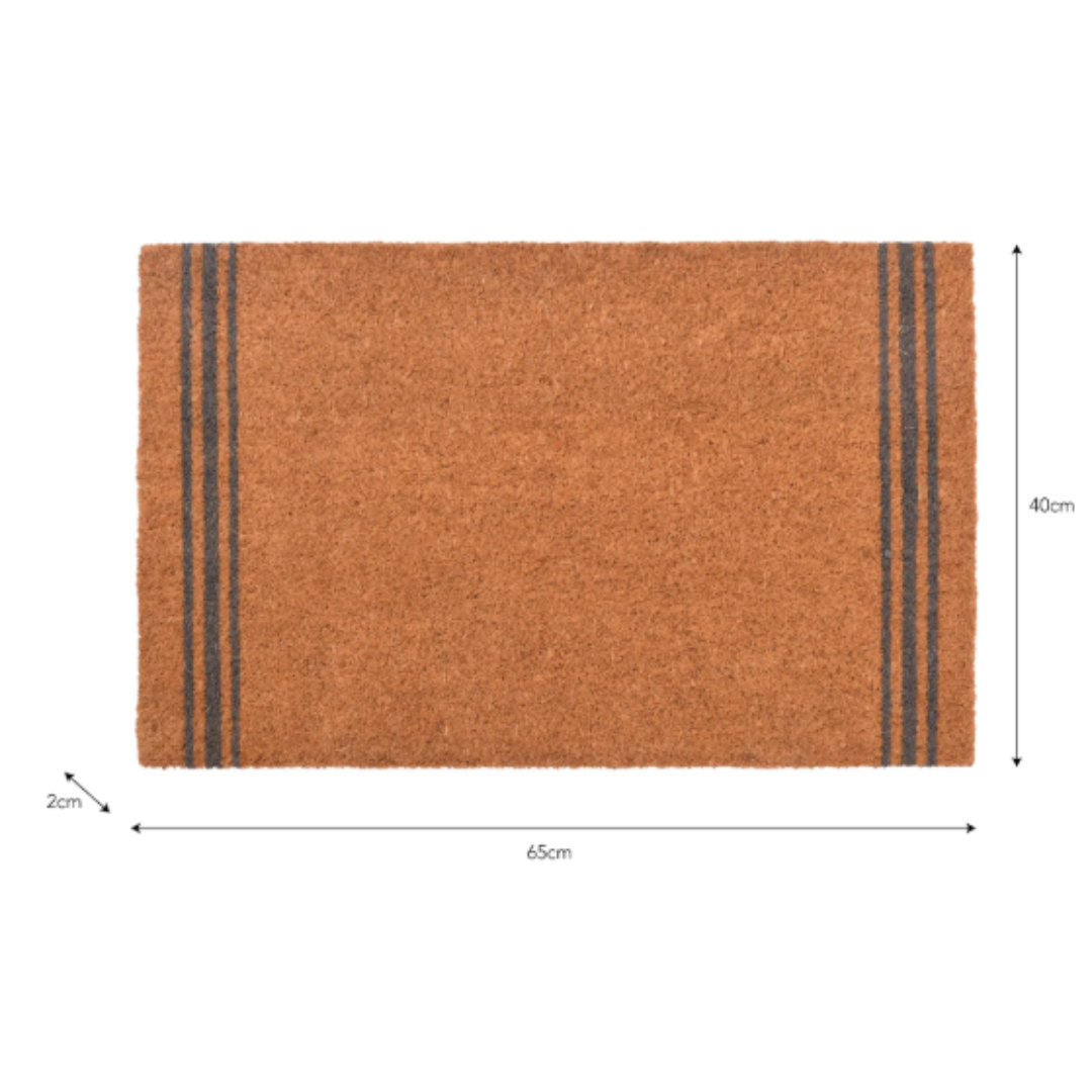 Coir Doormat with Three Stripes - 3 sizes