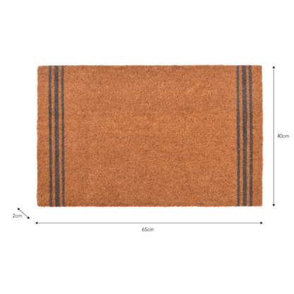 Coir Doormat with Three Stripes - 3 sizes
