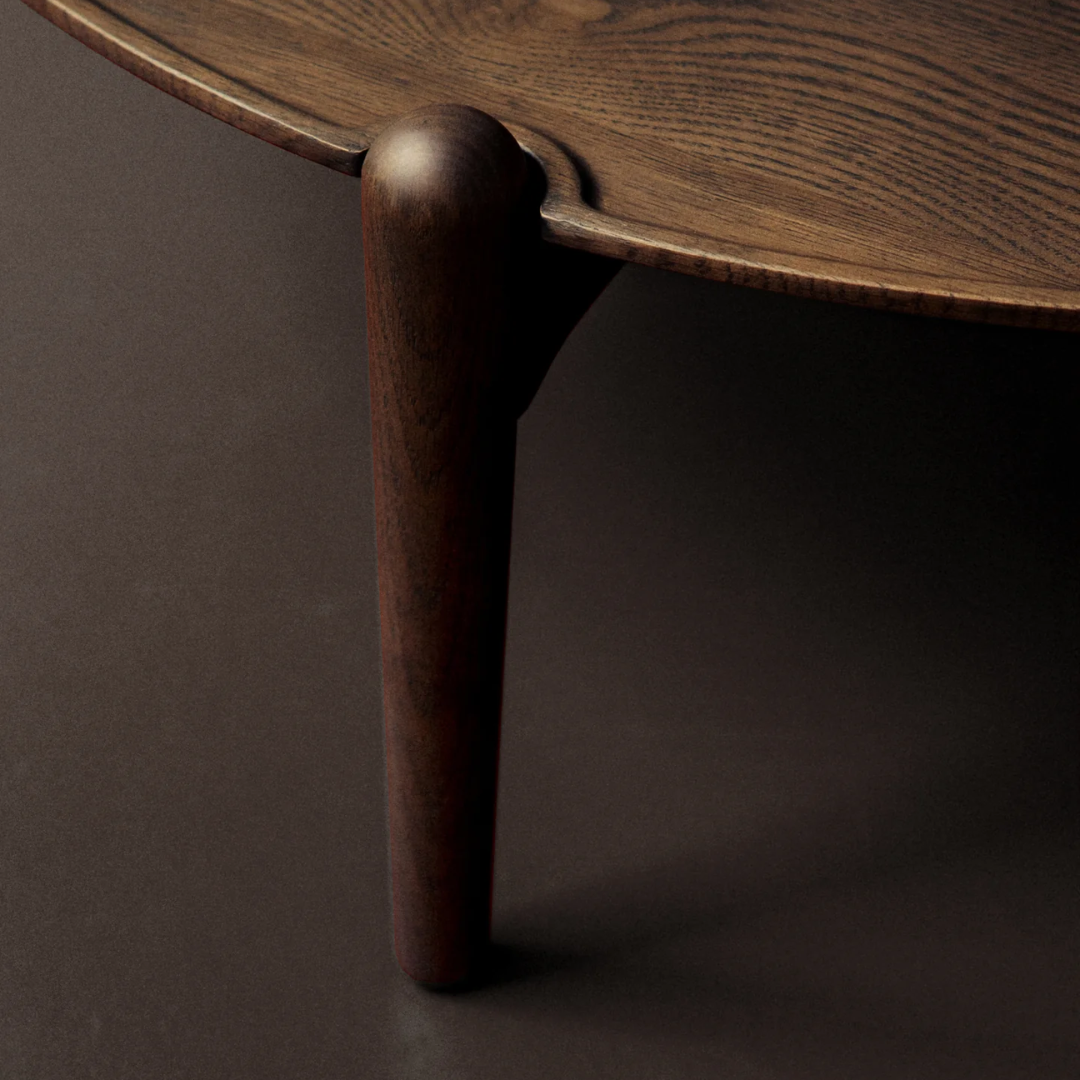 High Dark Oak Round Coffee Table