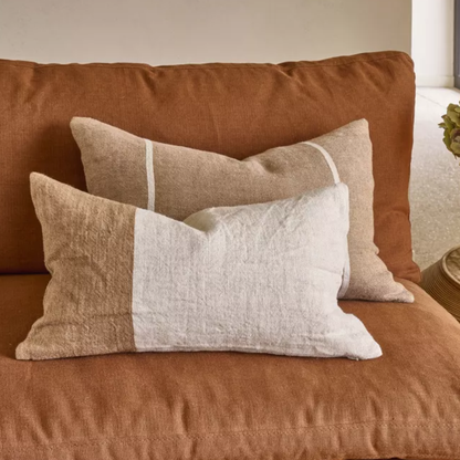 Two Striped Linen Cushion 40 x 60cm in 2 Colours