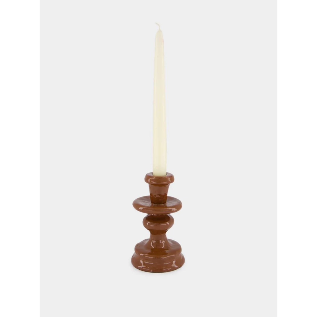 Chocolate Brown Candle Holder