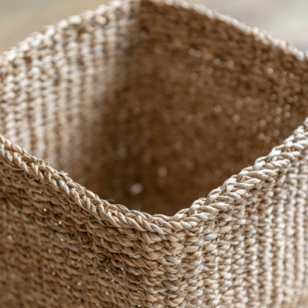 Small Square Braided Seagrass Basket