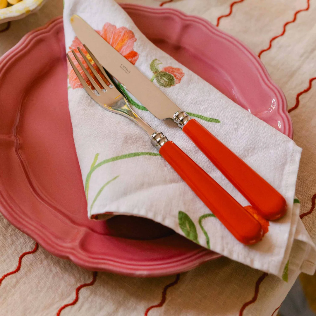 Red Cutlery Set