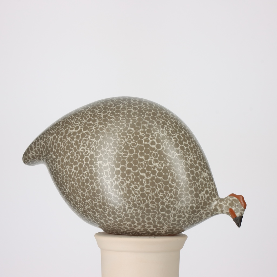 Matt Grey Speckled White Guinea Fowl