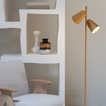Mustard 2 Shade Floor Lamp