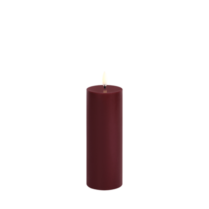 LED Pillar Candle Small Wine Red