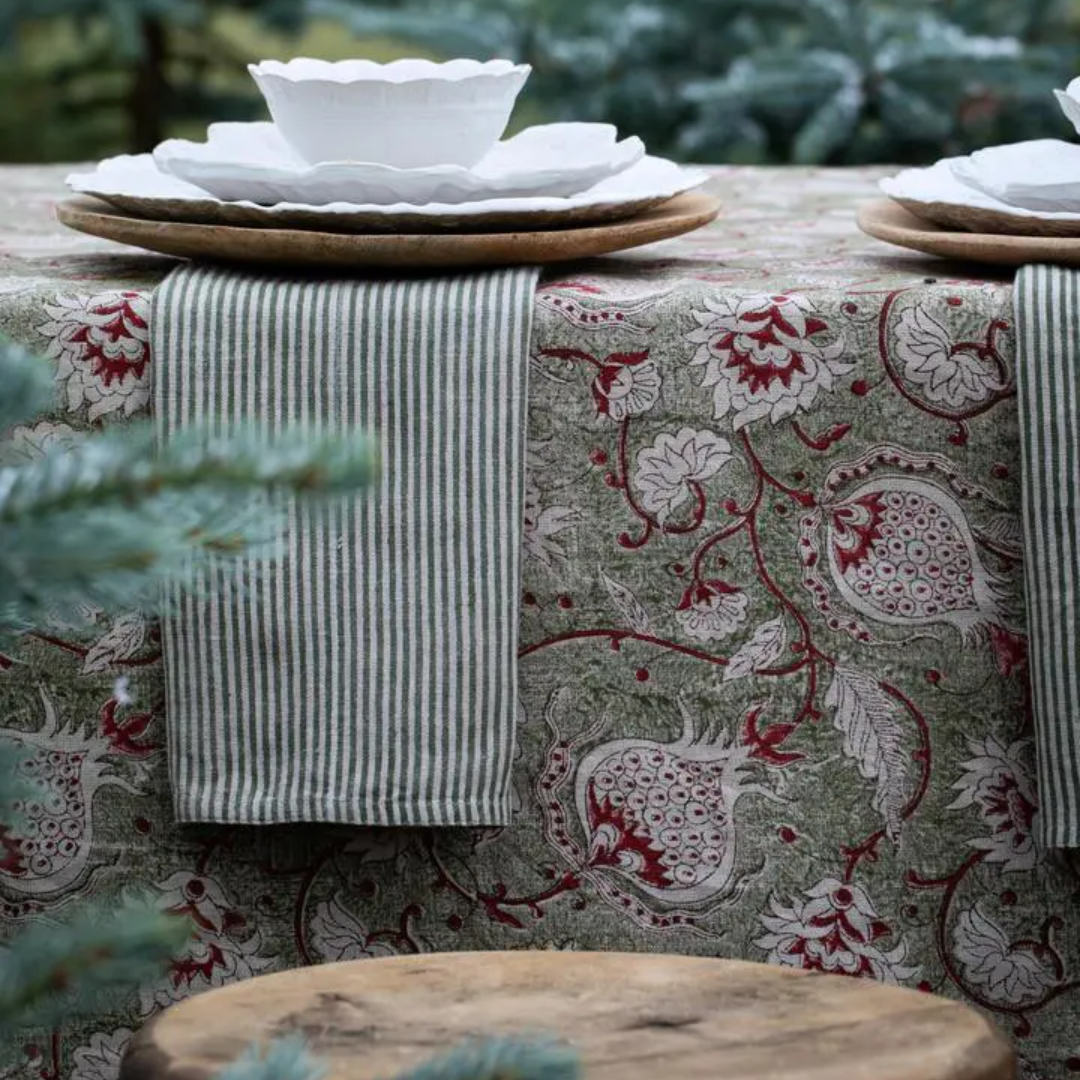 Green Pomegranate Tablecloth in 2 Sizes