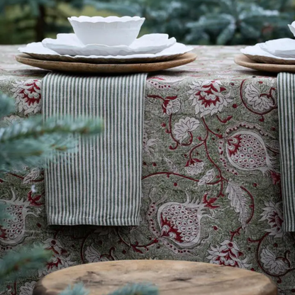 Green Pomegranate Tablecloth in 2 Sizes
