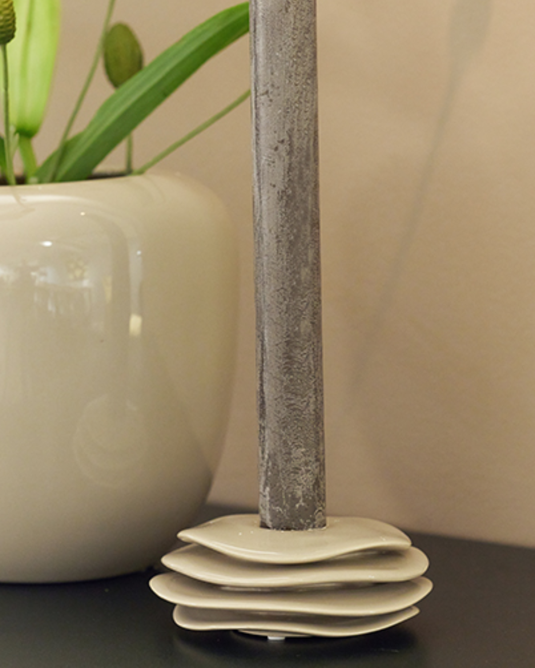 Layered Ceramic Candle Holder in 3 Colours