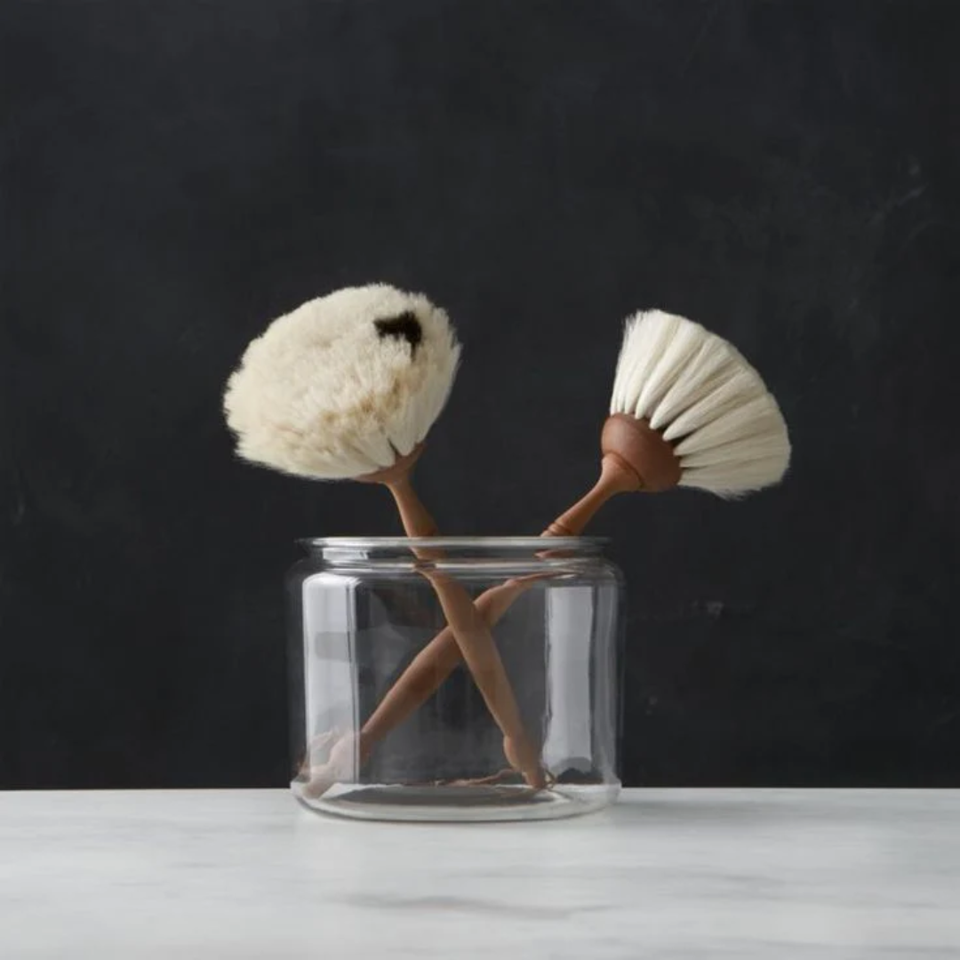 Small Light Goat Hair Dust Brush with Black Dot