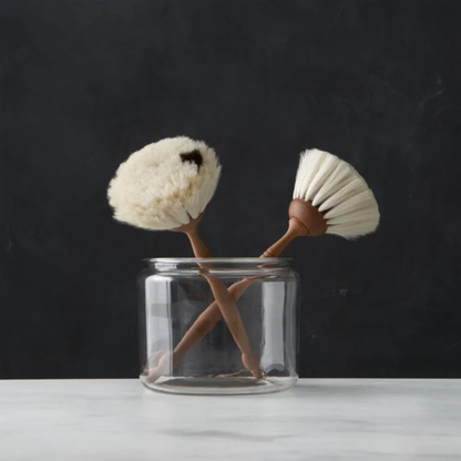 Small Light Goat Hair Dust Brush with Black Dot