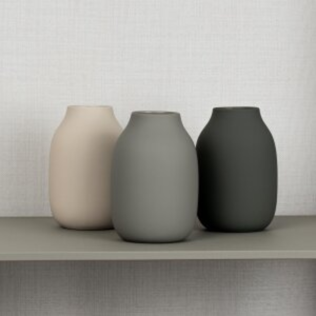 Light Grey Ceramic Vase in 2 Sizes
