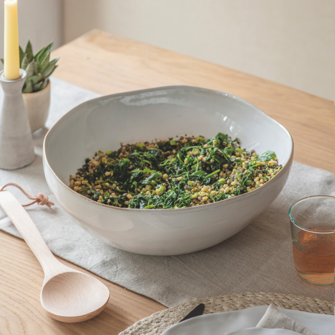 Ceramic Salad Bowl in White
