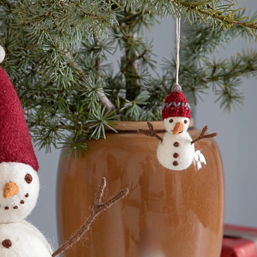 Set of 3 Hanging Felt Snowman in 5 Designs