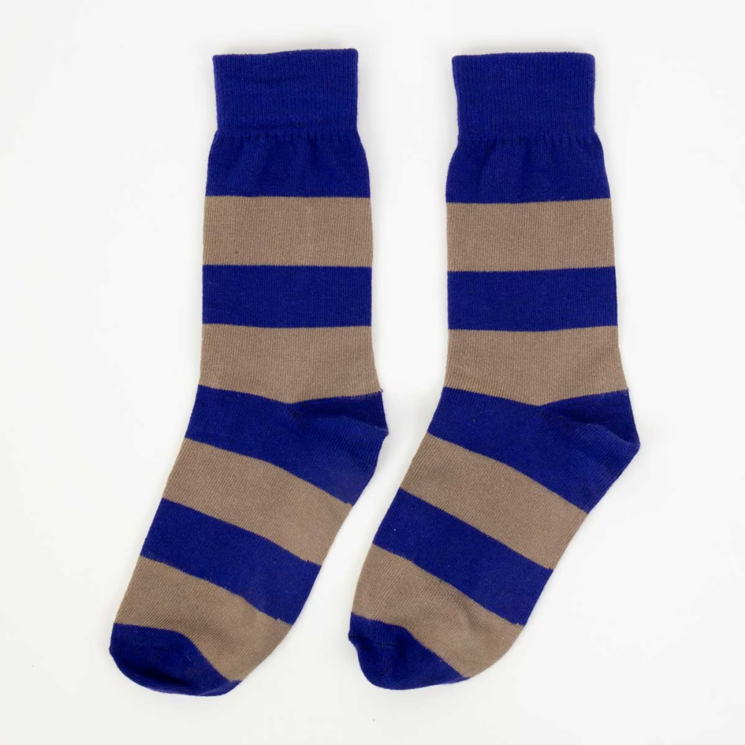 Blue &amp; Grey Stripe Socks in 2 Sizes