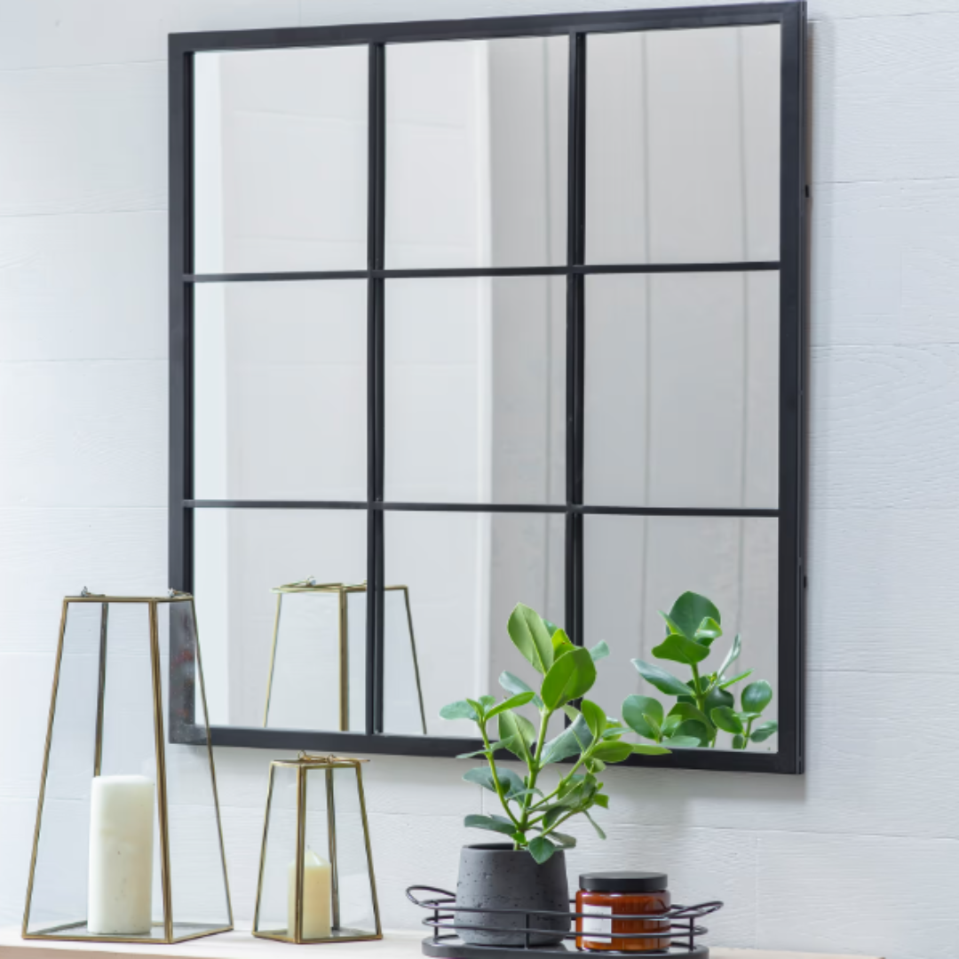 Indoor/Outdoor Window Pane Mirror in 3 Sizes