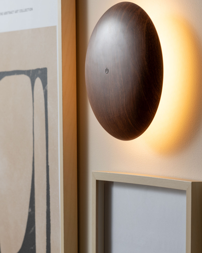 Dark Wood Halo LED Table &amp; Wall Lamp Large