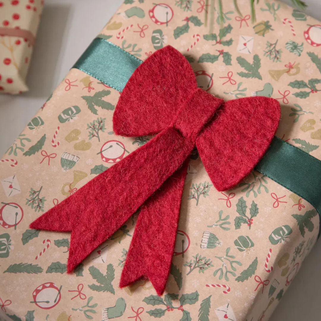 Felt Christmas Bow Red in 3 Sizes