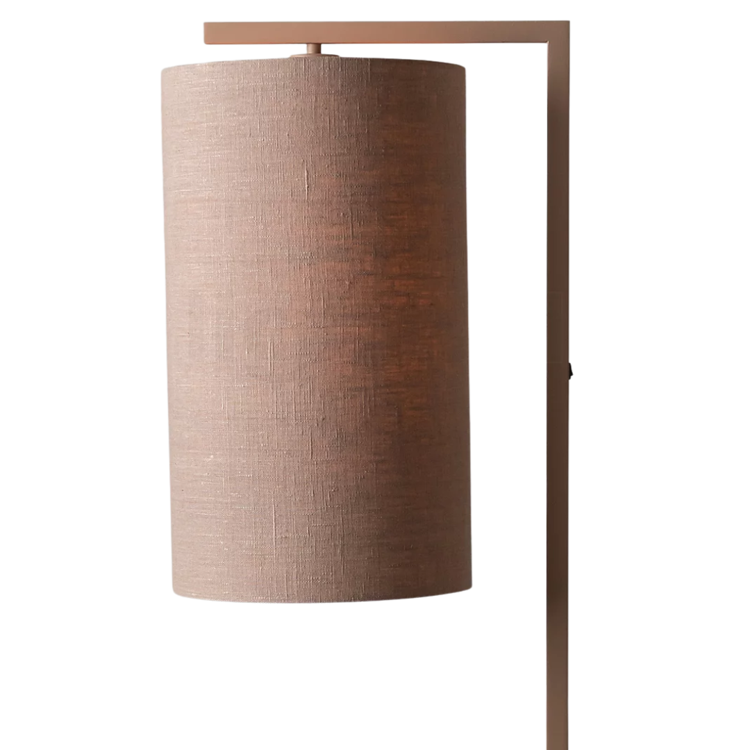 Sand Floor Lamp with Dark Linen Shade in 2 Sizes