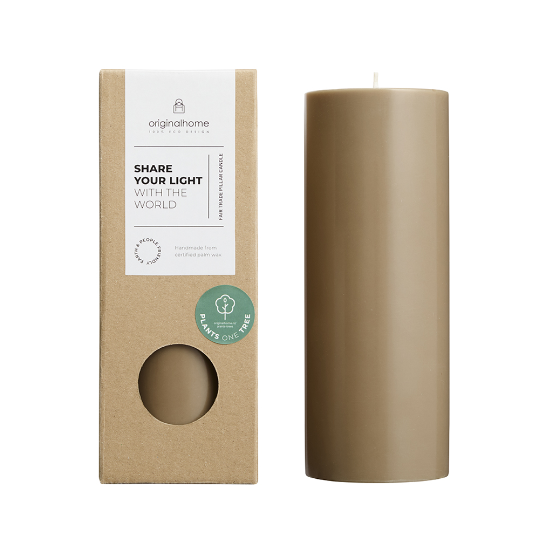 Chocolate Pillar Candle H20cm