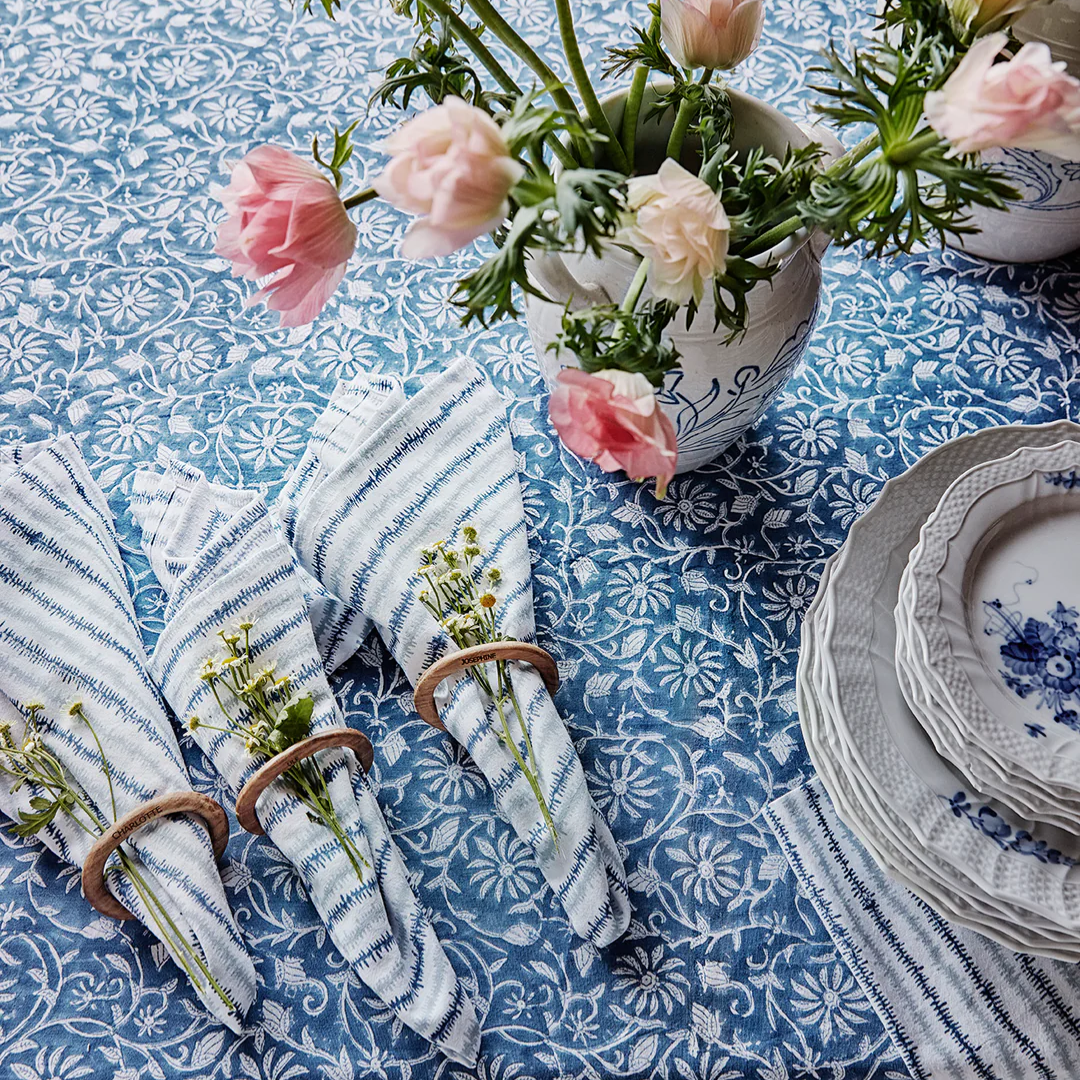 Navy Blue Margerita Tablecloth in 2 Sizes