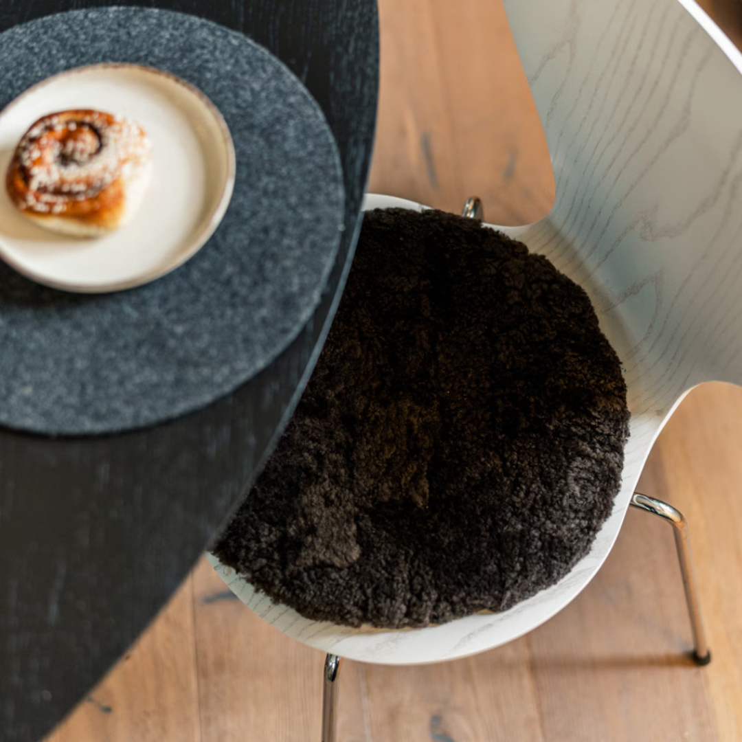 Round Sheepskin Seat Cushion
