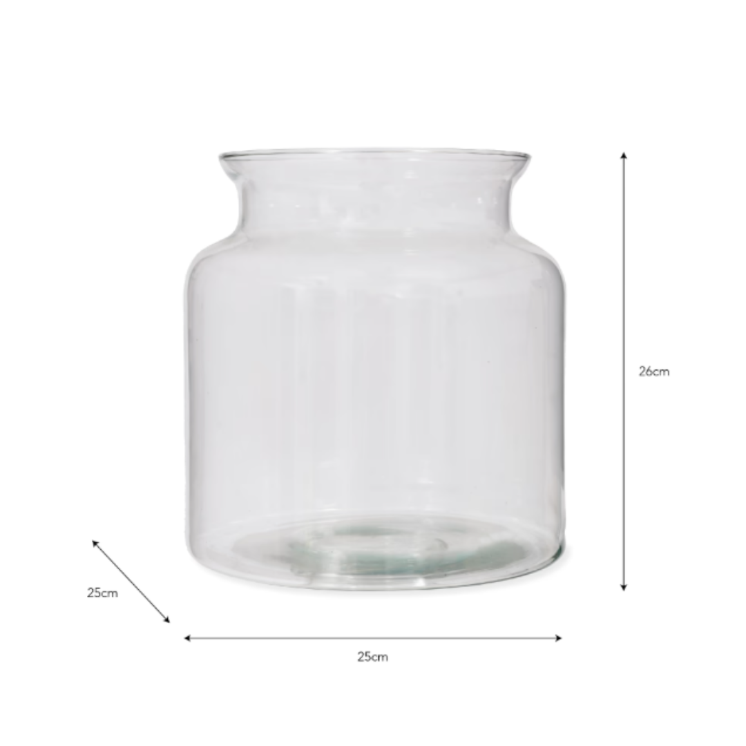 Chunky Recycled Glass Vase in Large