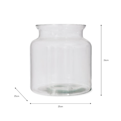 Chunky Recycled Glass Vase in Large