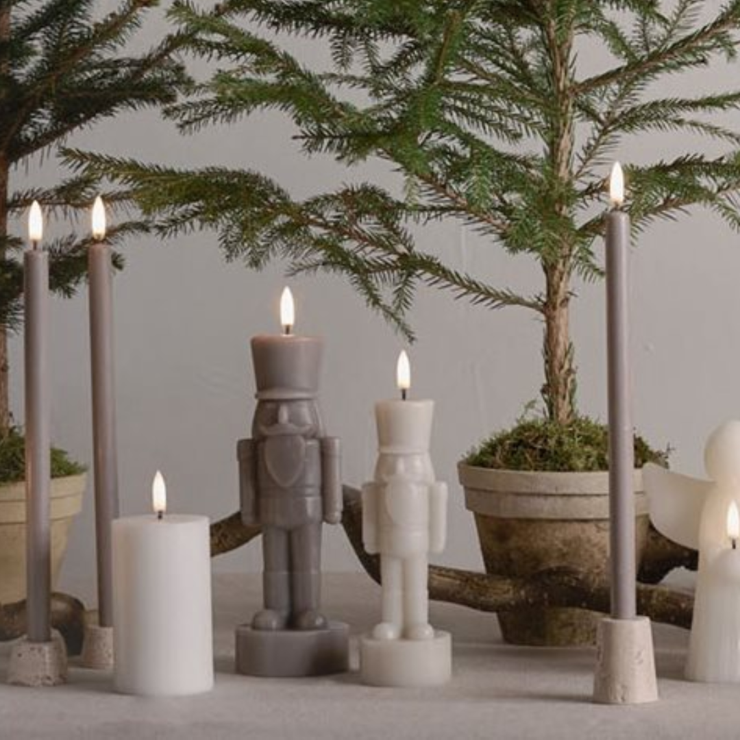 LED Nutcracker Candle Sandstone in 2 Sizes