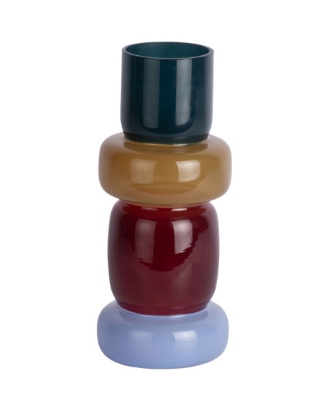Colour Block Small Glass Vase