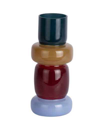 Colour Block Small Glass Vase