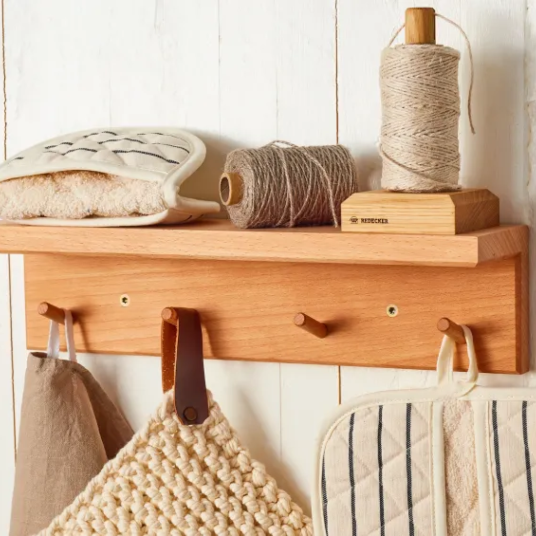 Wall Shelf with Hooks