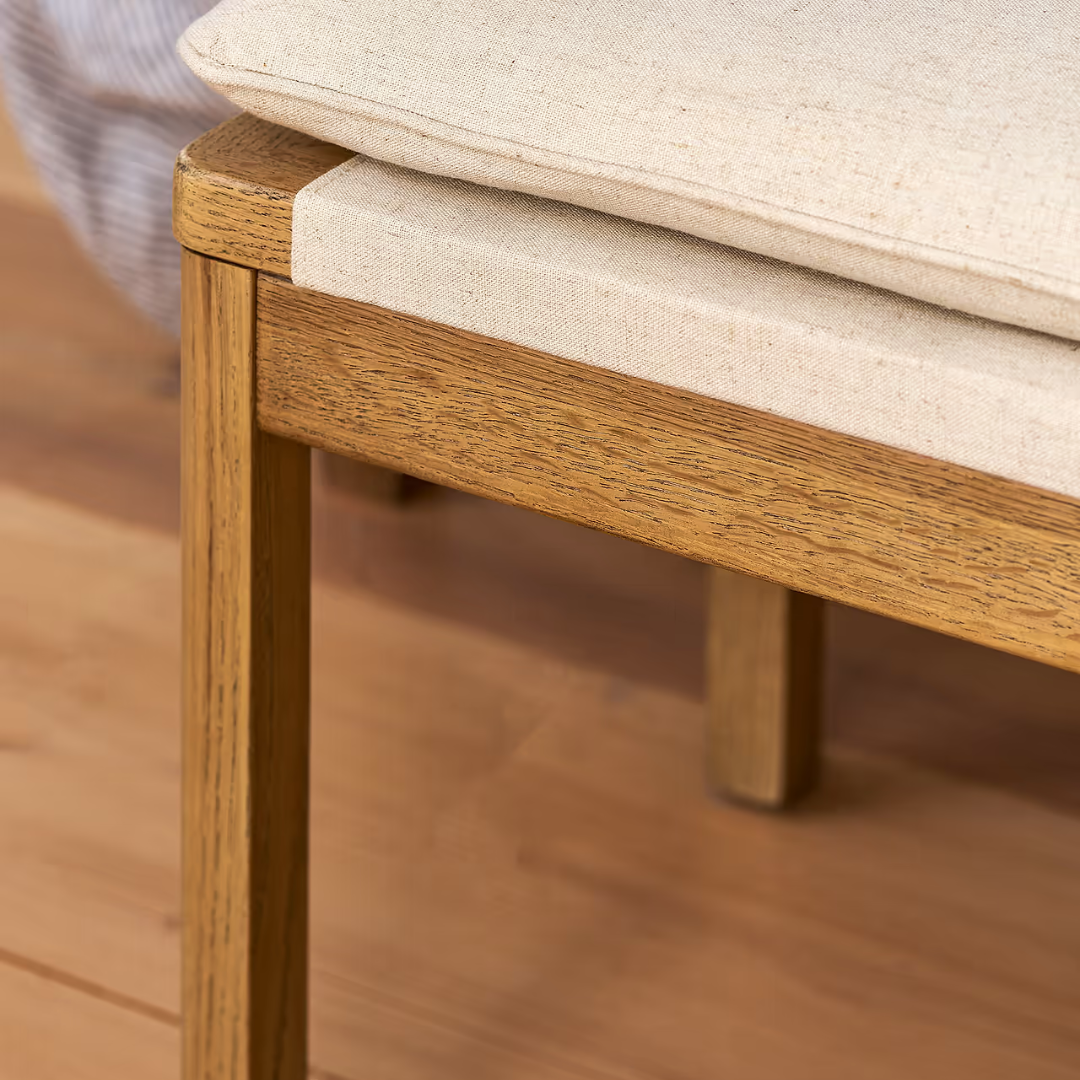 Ash Bench with Cushion