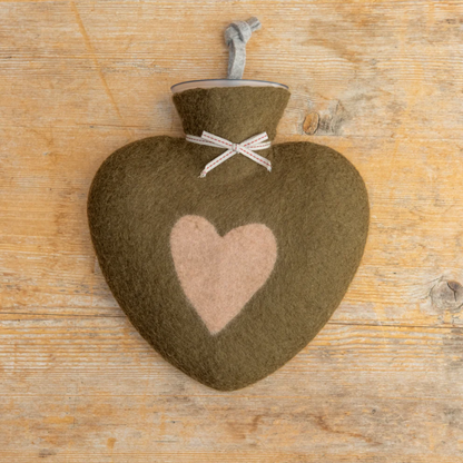 Soft Neutral Heart Hot Water Bottle in 5 Colours